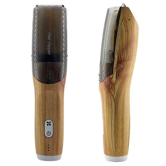 Factory OEM ODM Professional Washable Body Vacuum Hair Clipper in Wooden Color