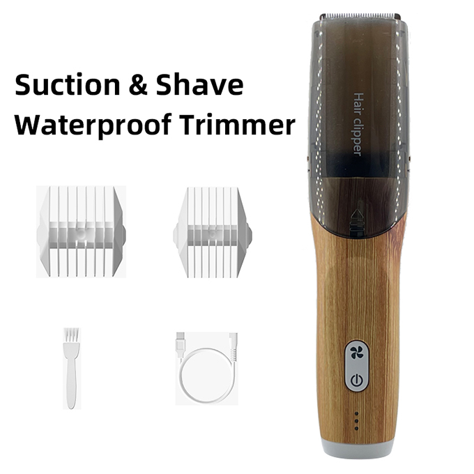 Factory OEM ODM Professional Washable Body Vacuum Hair Clipper in wooden color